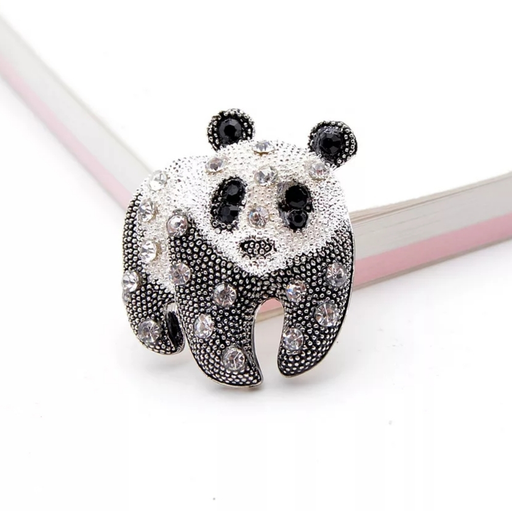 Panda Bear Brooch NWT Jeweled Pin